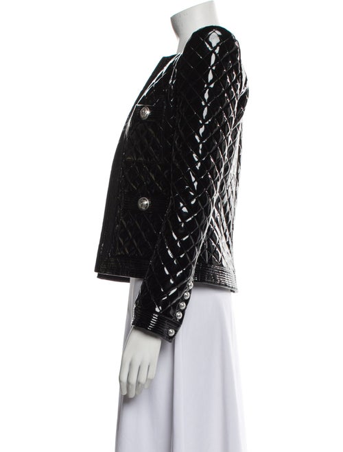 Balmain Patent Leather Tweed Pattern Evening Jacket