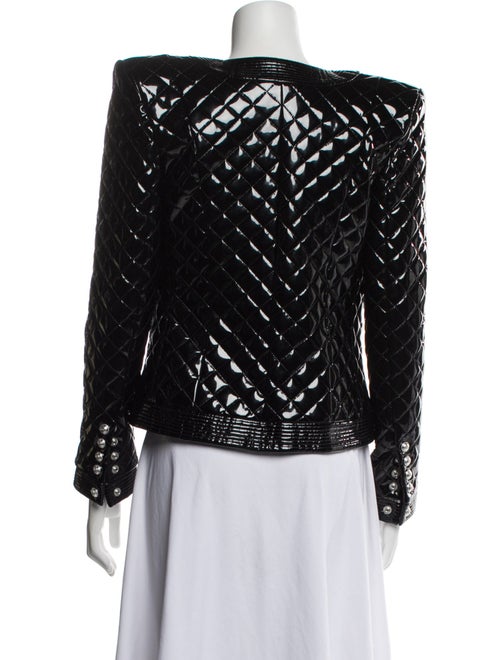 Balmain Patent Leather Tweed Pattern Evening Jacket
