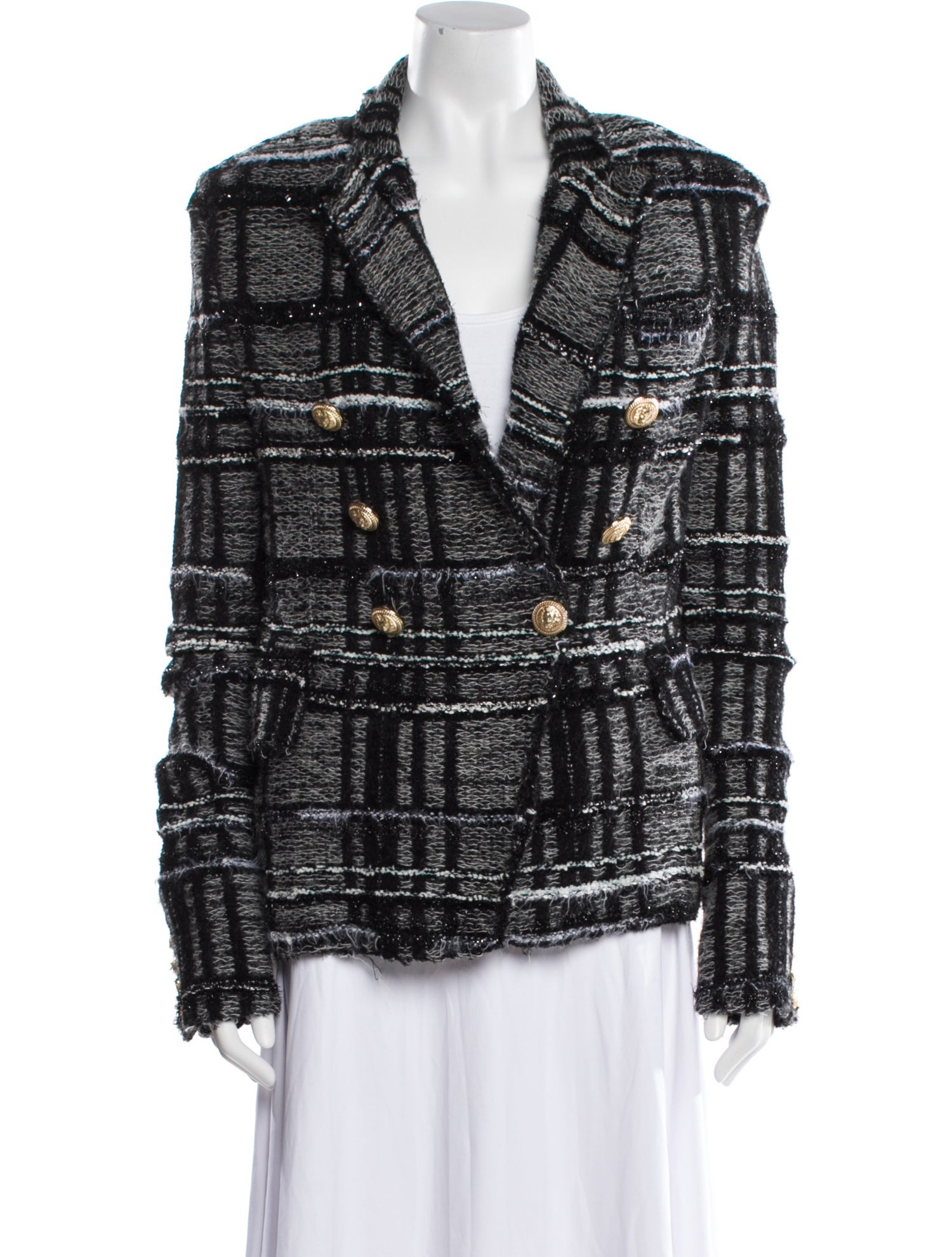 Balmain Tweed Pattern Blazer