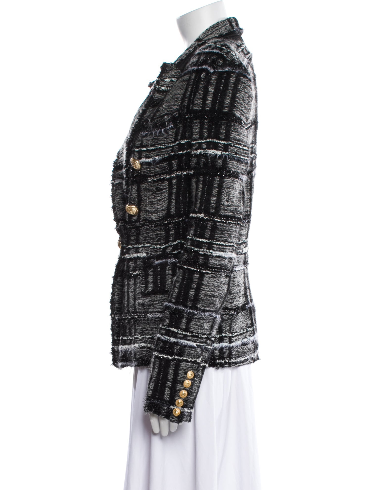 Balmain Tweed Pattern Blazer