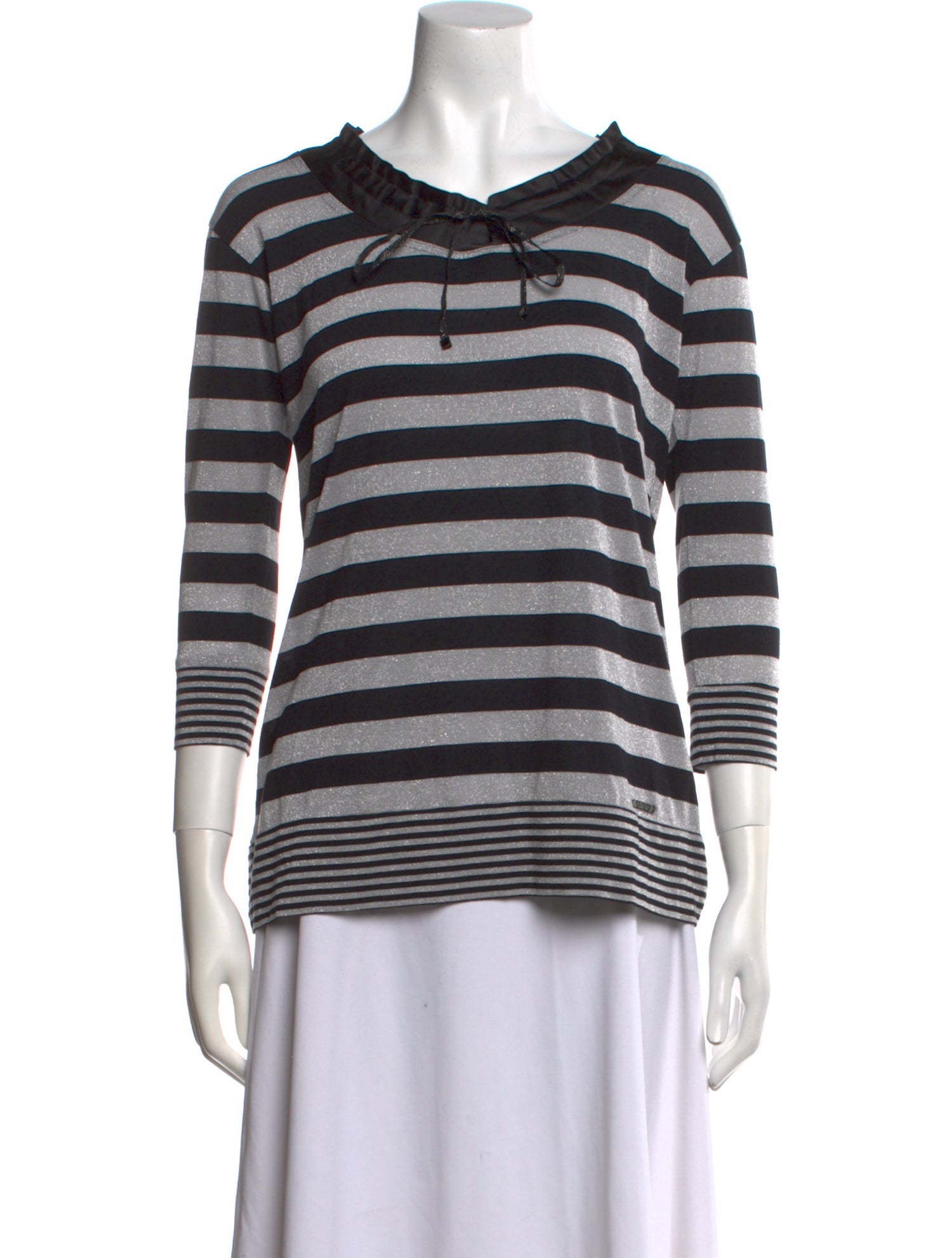 Balmain Striped V-Neck Top