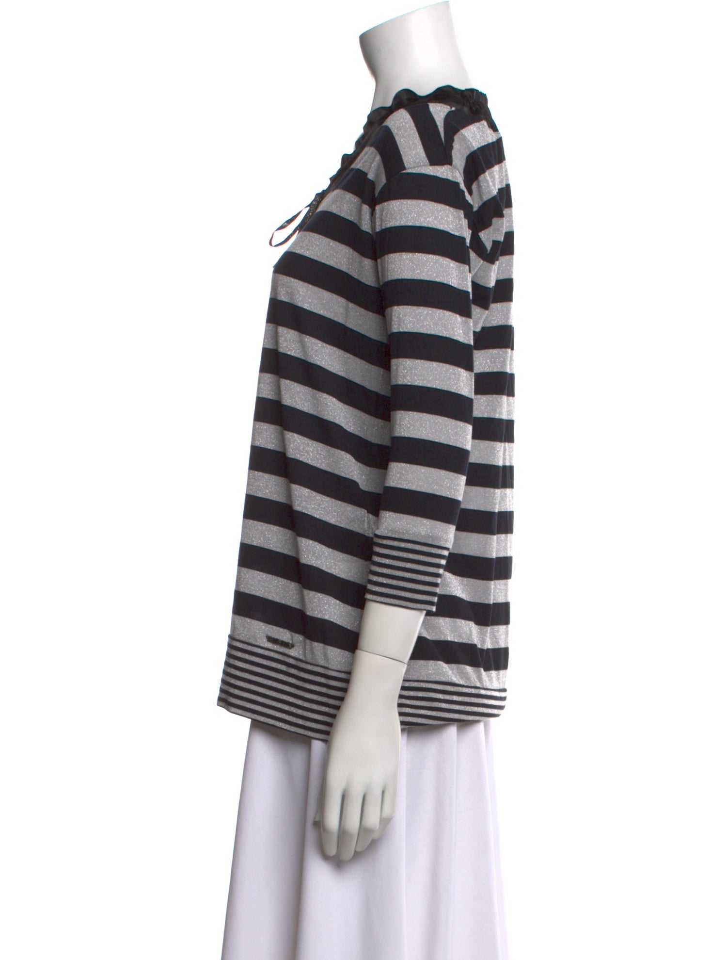 Balmain Striped V-Neck Top