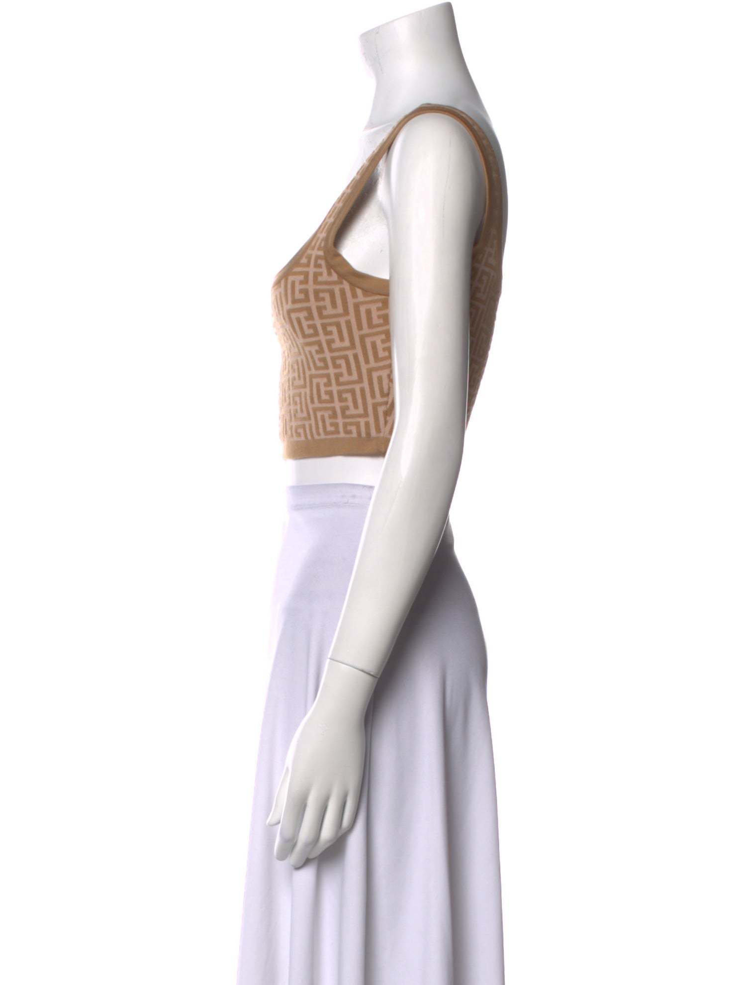 Balmain Wool Printed Crop Top