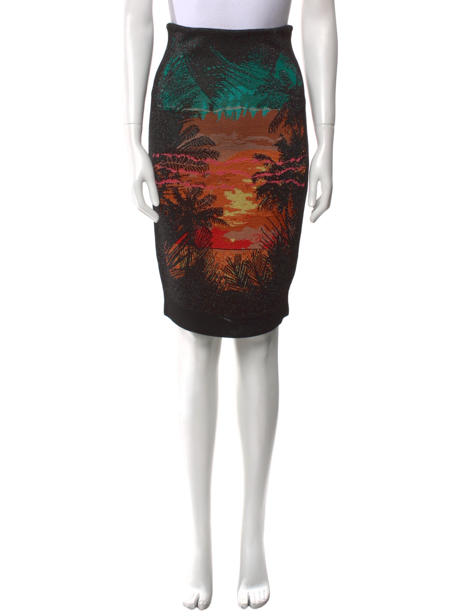Balmain Graphic Print Knee-Length Skirt