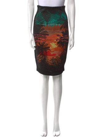 Balmain Graphic Print Knee-Length Skirt