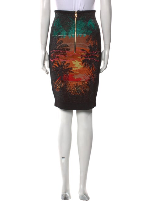 Balmain Graphic Print Knee-Length Skirt