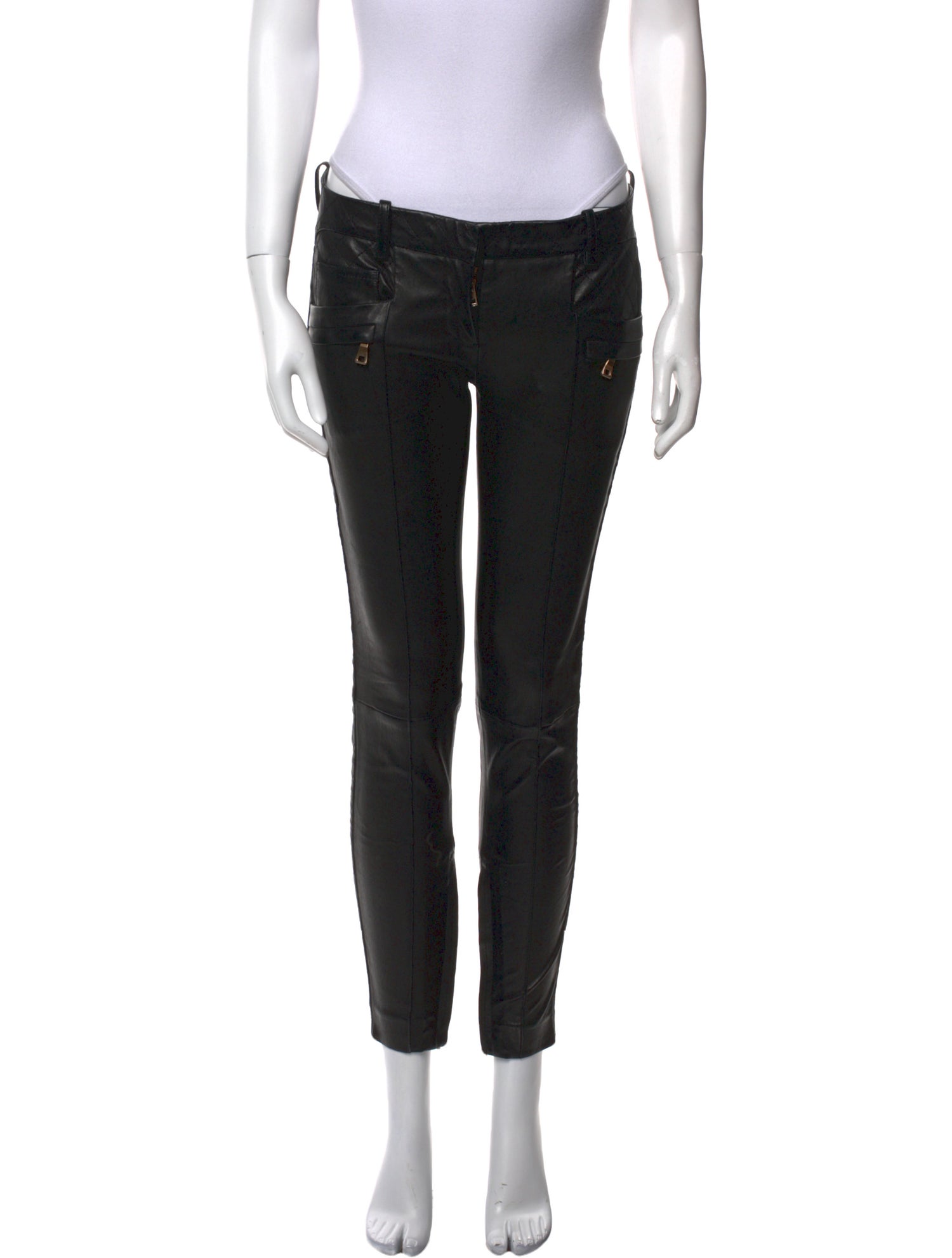 Balmain Leather Skinny Leg Pants