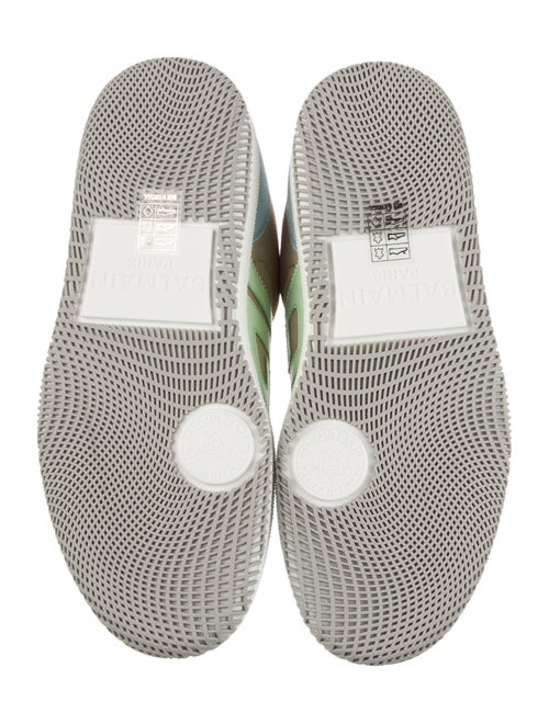 Balmain Suede Colorblock Pattern Sneakers