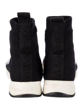 Balmain Graphic Print Embroidered Accent Sock Sneakers