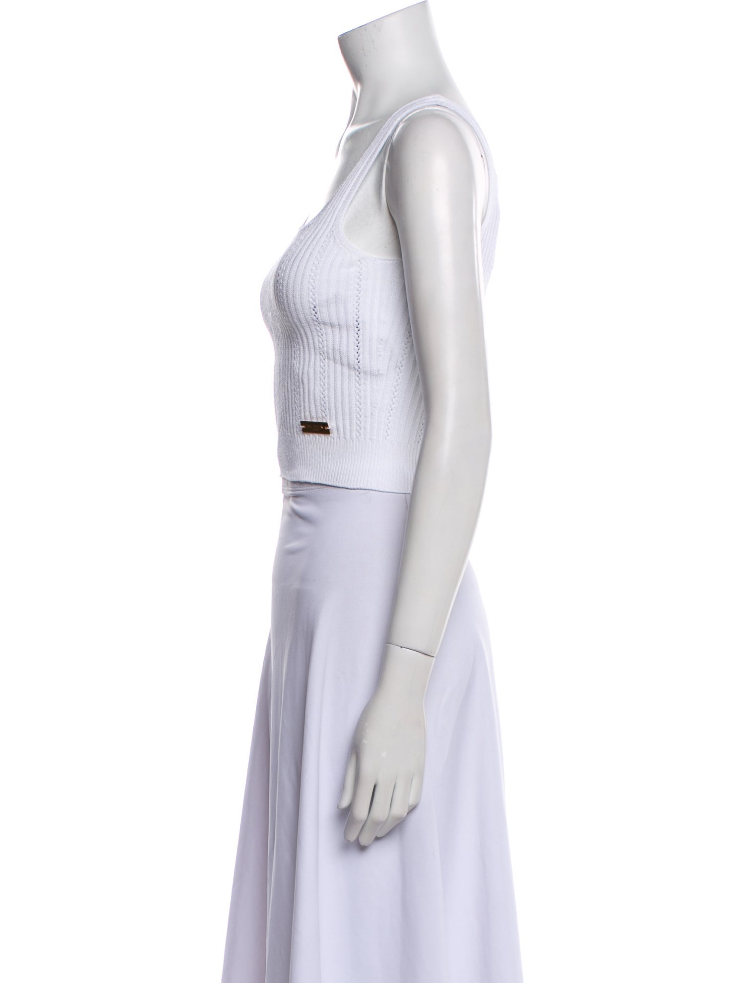 Balmain Square Neckline Sleeveless Crop Top w/ Tags