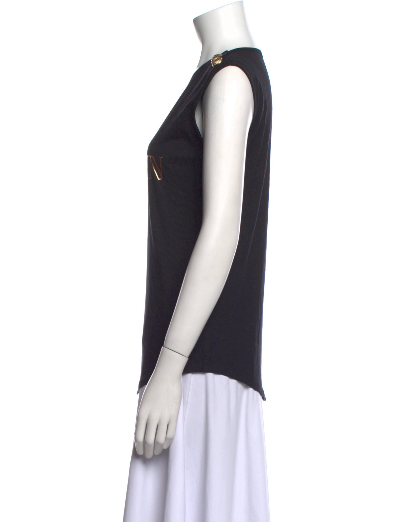 Balmain Graphic Print Scoop Neck Top
