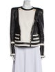 Balmain Leather Striped Biker Jacket