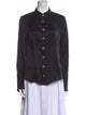 Balmain Silk Long Sleeve Button-Up Top