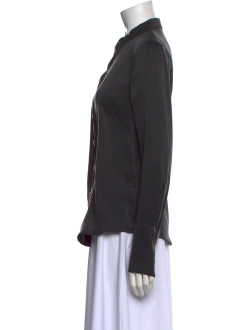 Balmain Silk Long Sleeve Button-Up Top