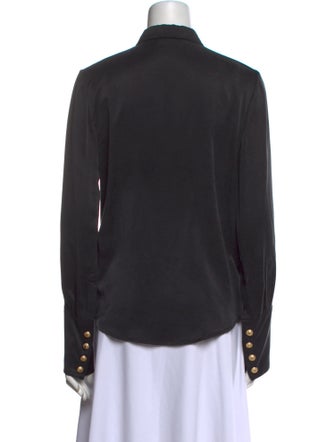 Balmain Silk Long Sleeve Button-Up Top