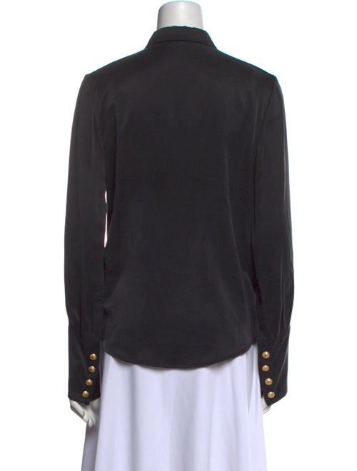 Balmain Silk Long Sleeve Button-Up Top