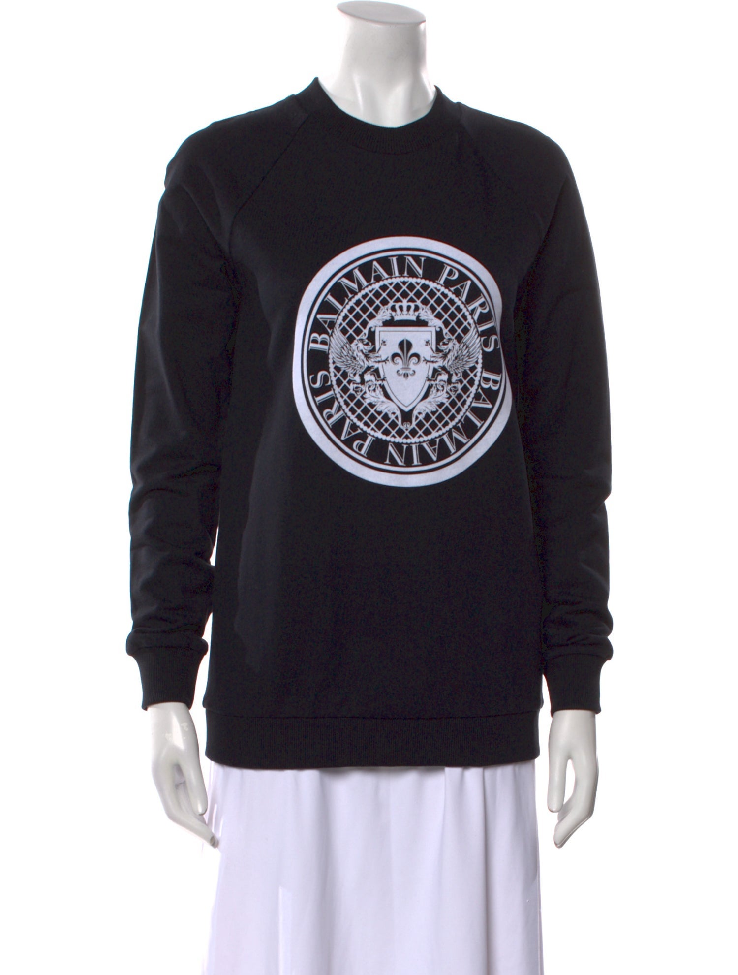 Balmain Graphic Print Crew Neck Sweatshirt
