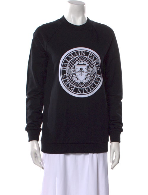 Balmain Graphic Print Crew Neck Sweatshirt