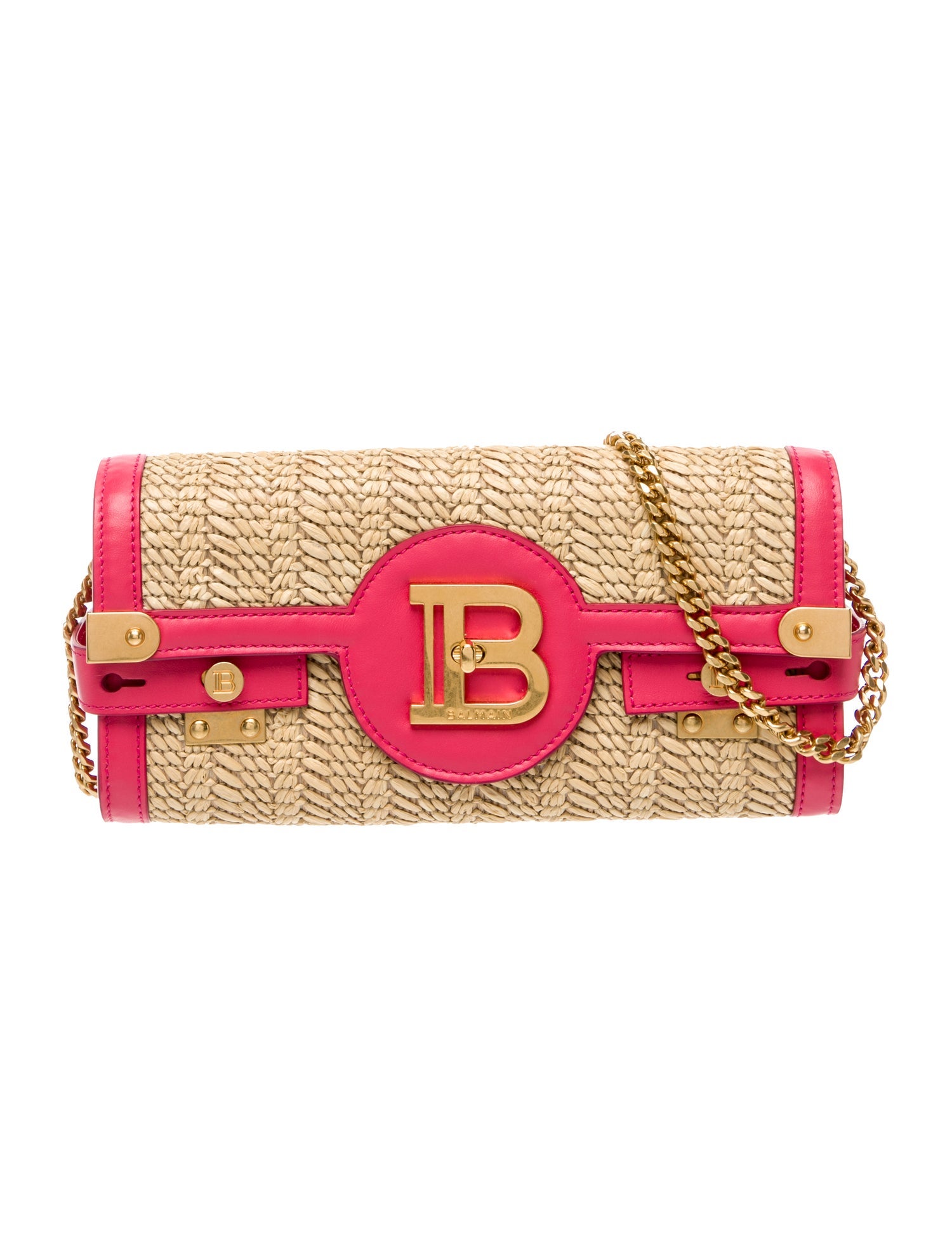 Balmain Raffia Clutch