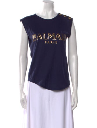 Balmain Graphic Print Crew Neck T-Shirt