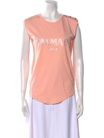 Balmain Graphic Print Crew Neck T-Shirt