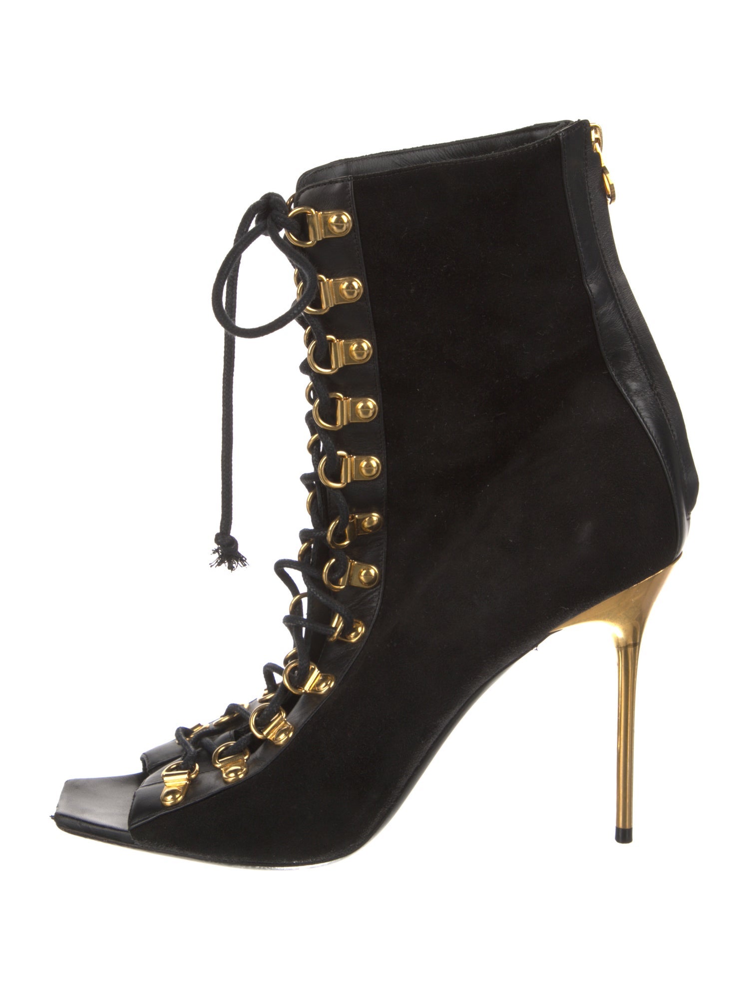 Balmain Suede Colorblock Pattern Pumps