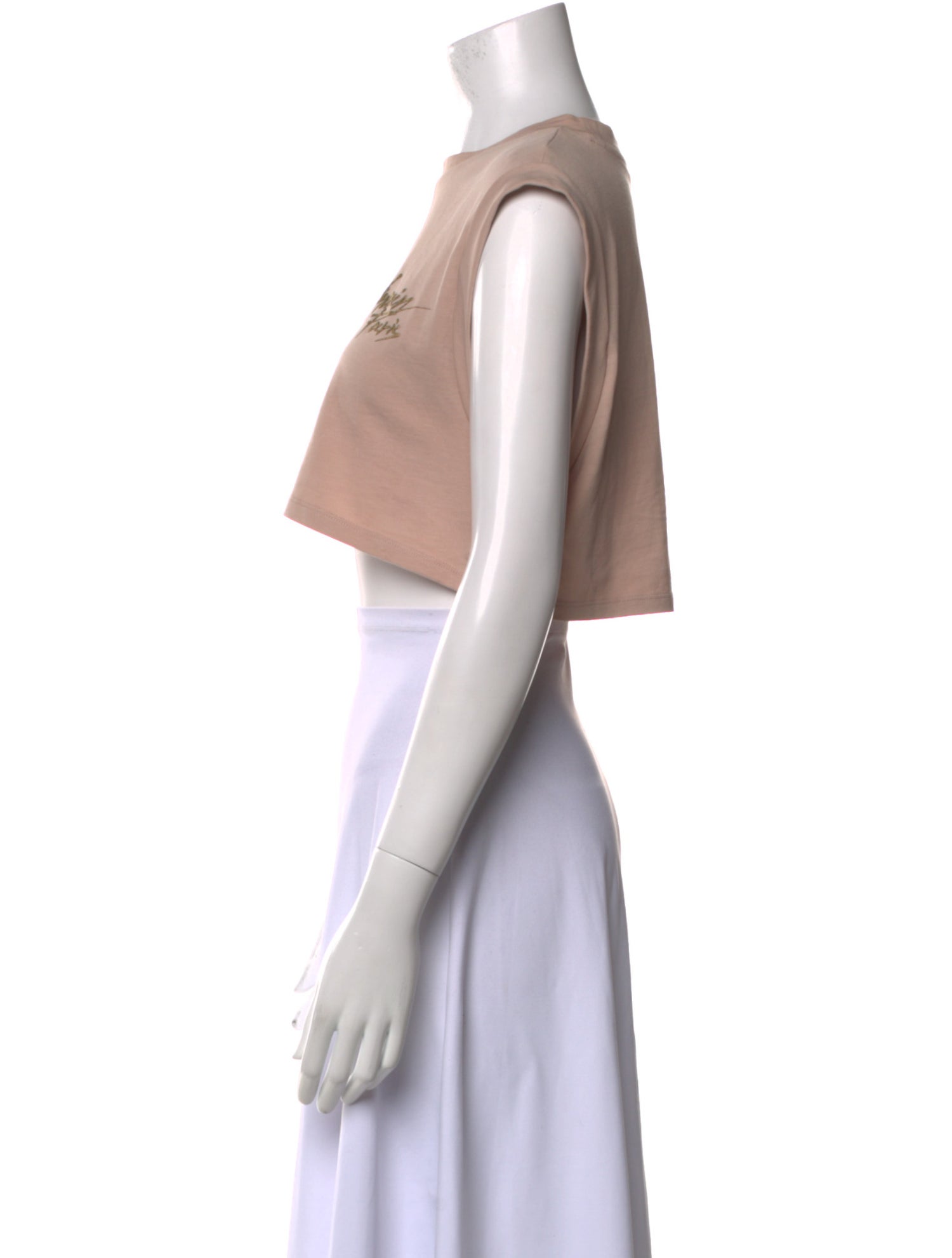 Balmain Graphic Print Crew Neck Crop Top