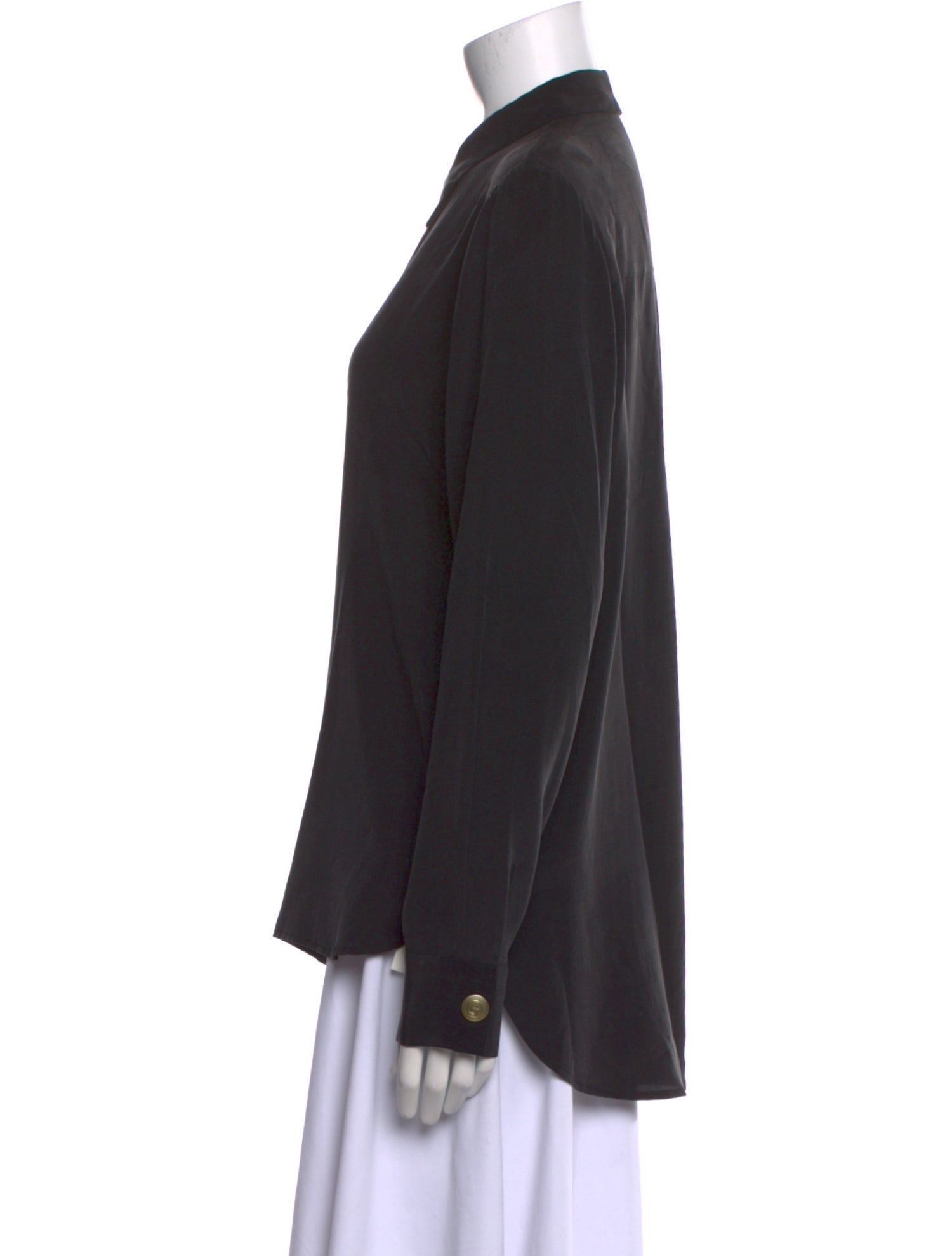 Pierre Balmain Silk Long Sleeve Button-Up Top