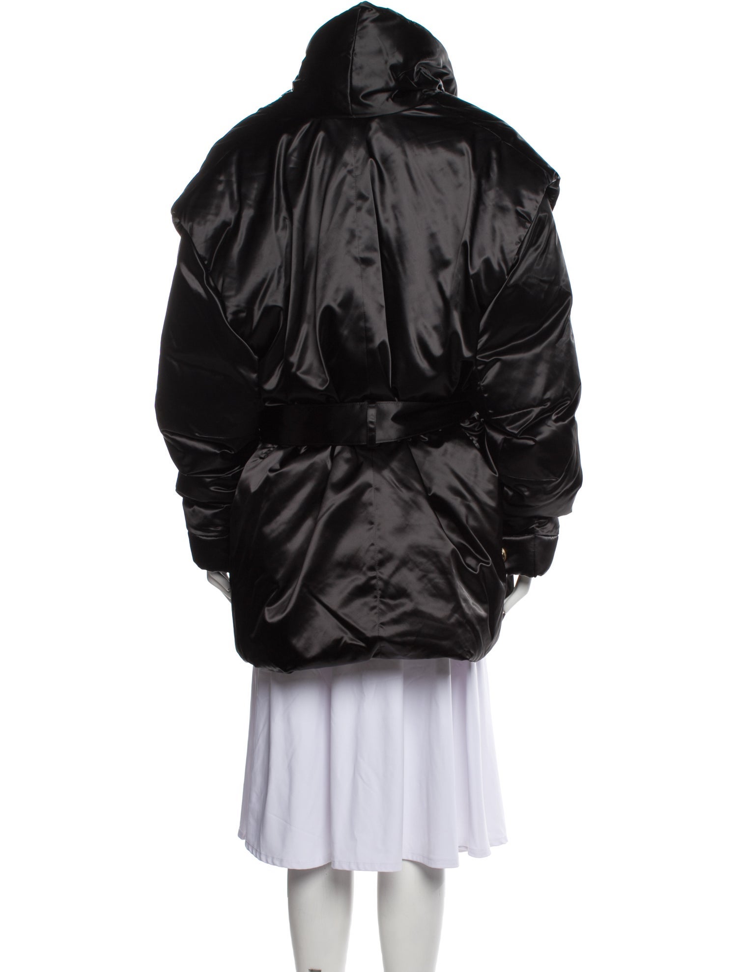 Balmain Nylon Faux Fur Coat w/ Tags