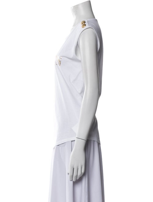 Balmain Graphic Print Crew Neck Top