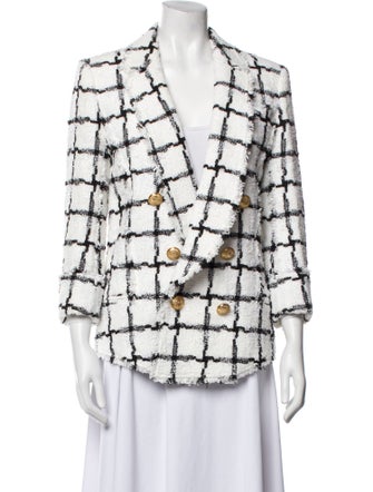 Balmain Plaid Print Blazer