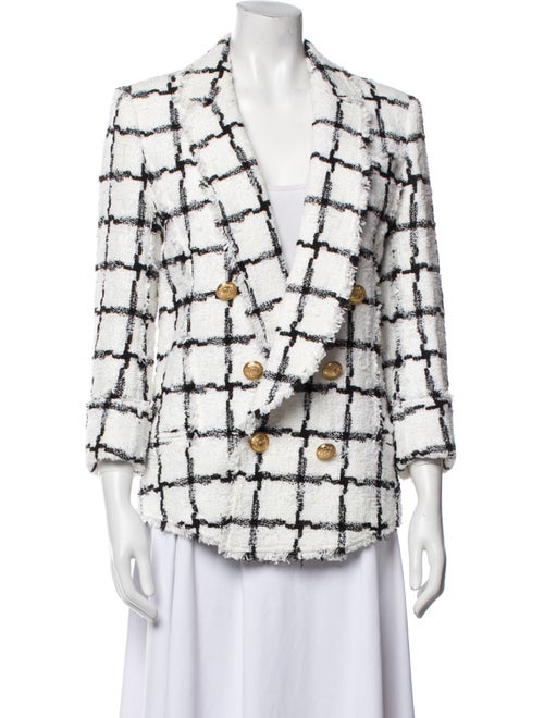 Balmain Plaid Print Blazer