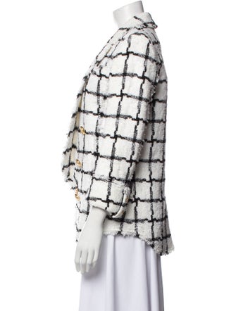 Balmain Plaid Print Blazer