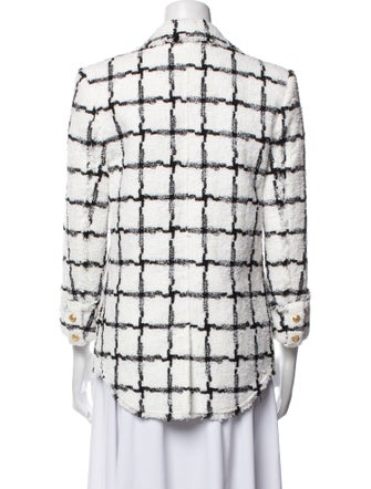 Balmain Plaid Print Blazer