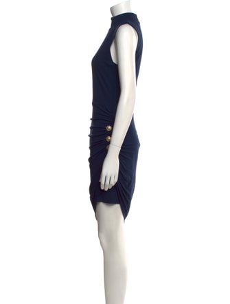 Balmain Mock Neck Mini Dress