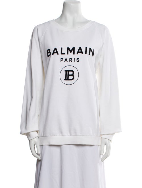 Balmain Graphic Print Crew Neck Sweatshirt