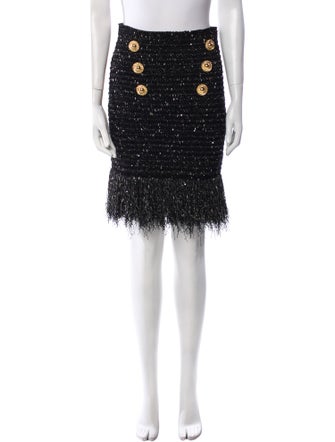 Balmain Tweed Pattern Knee-Length Skirt