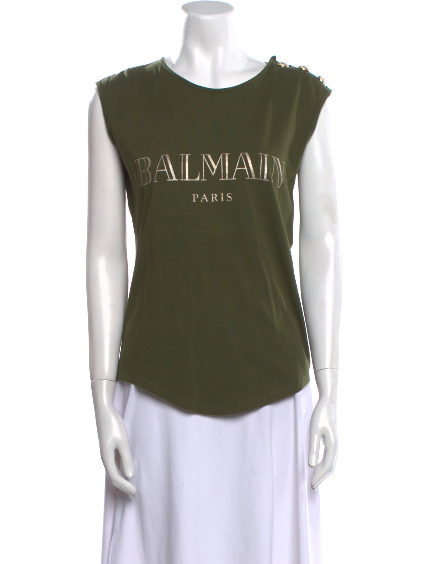 Balmain Graphic Print Scoop Neck T-Shirt