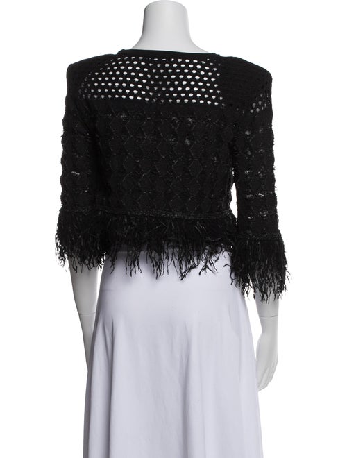 Balmain Crew Neck Three-Quarter Sleeve Crop Top