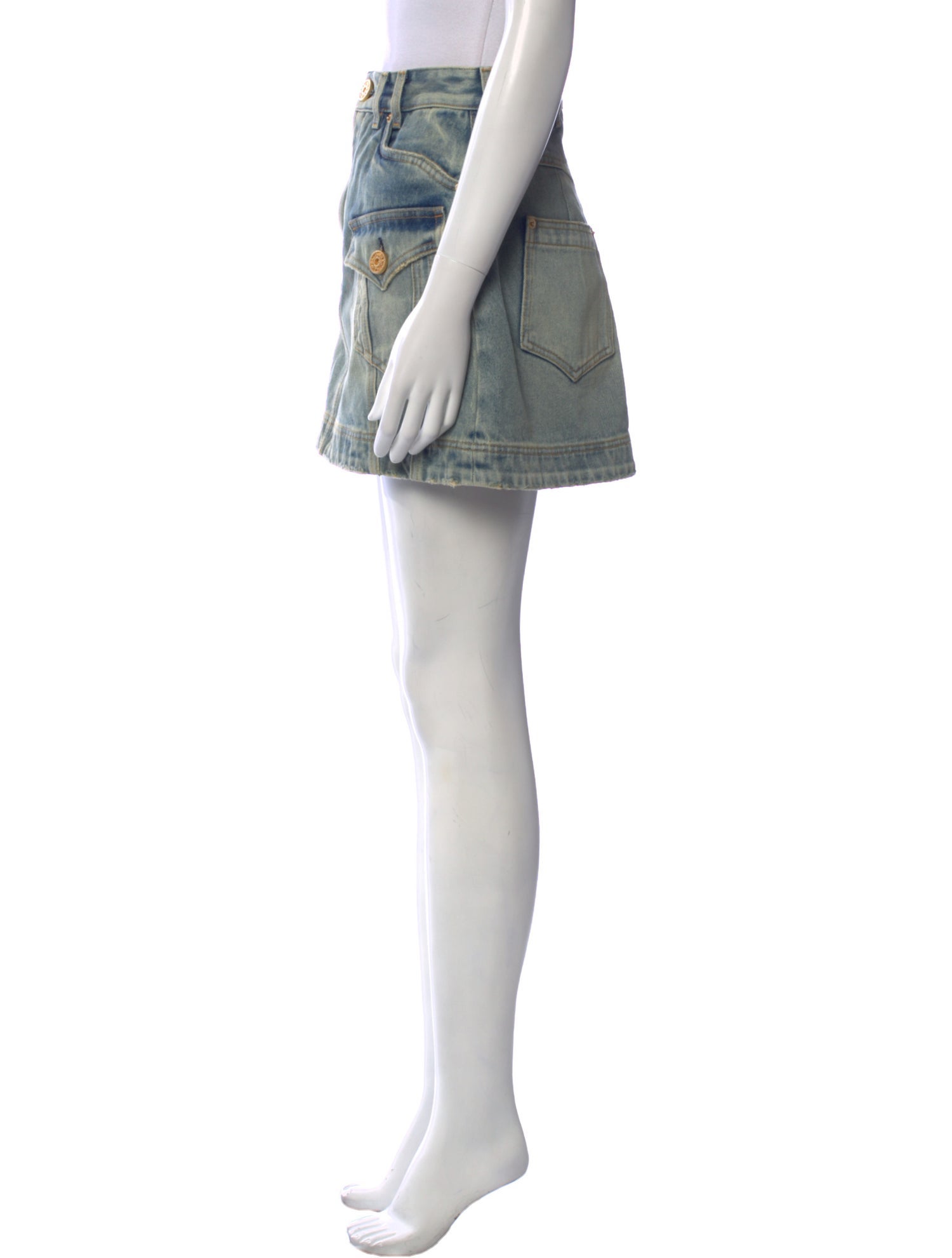 Balmain Raw-Edge Trim Mini Skirt