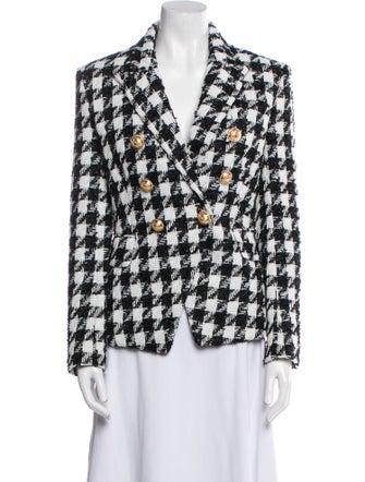 Balmain Plaid Print Blazer