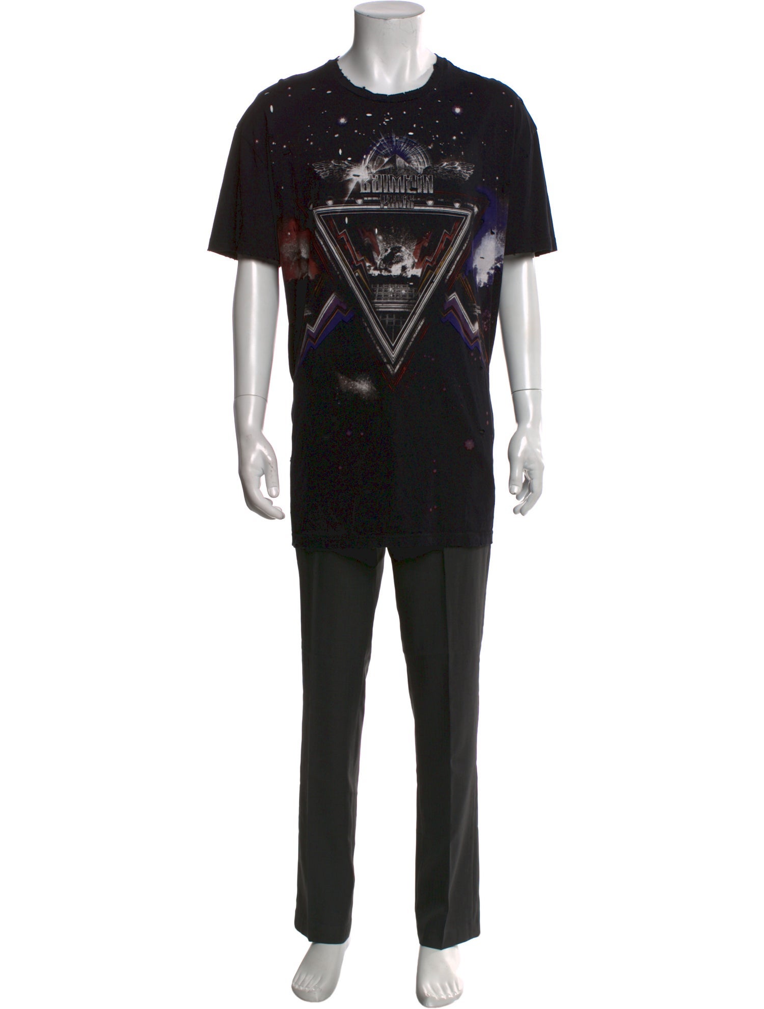 Balmain Printed Crew Neck T-Shirt