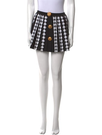 Balmain Houndstooth Print Mini Skirt