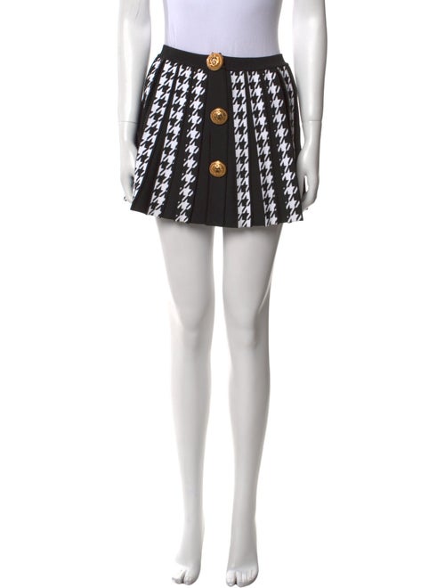 Balmain Houndstooth Print Mini Skirt