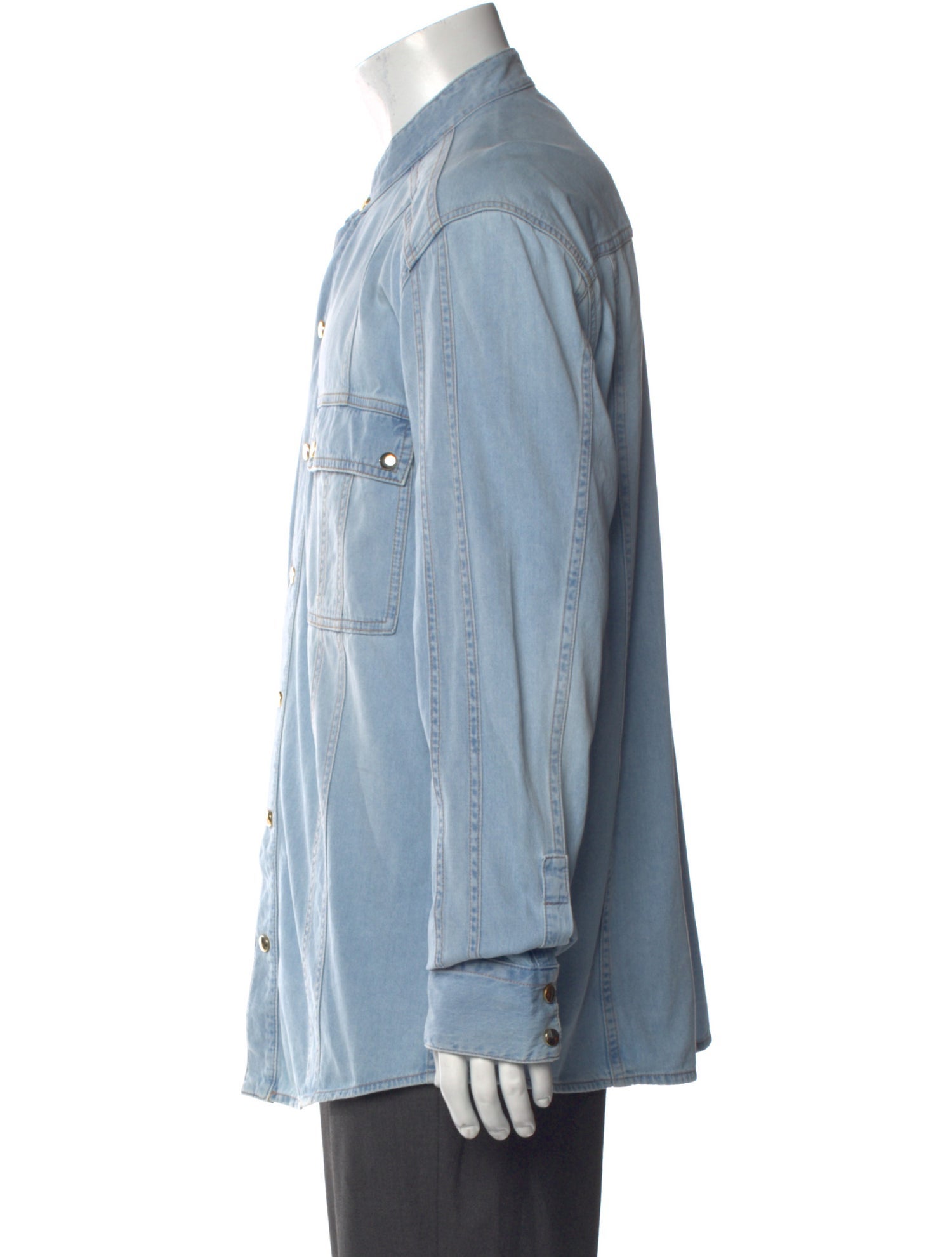 Balmain Long Sleeve Denim Shirt