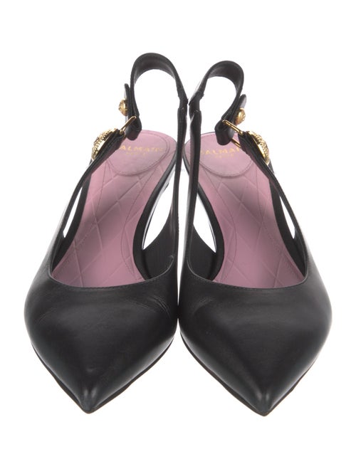 Balmain Leather Slingback Pumps