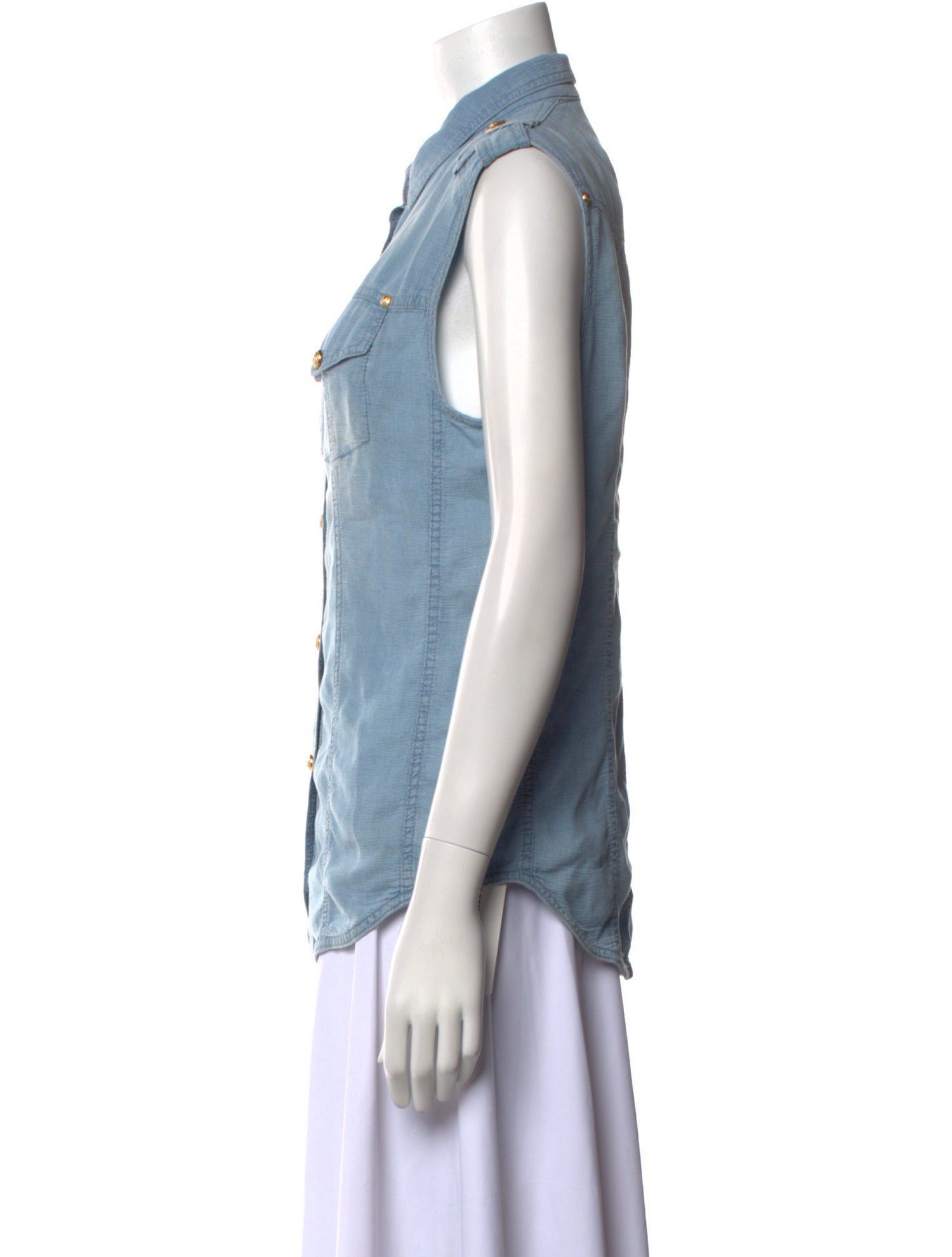 Balmain Sleeveless Button-Up Top