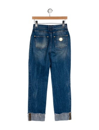 Balmain High-Rise Straight Leg Jeans