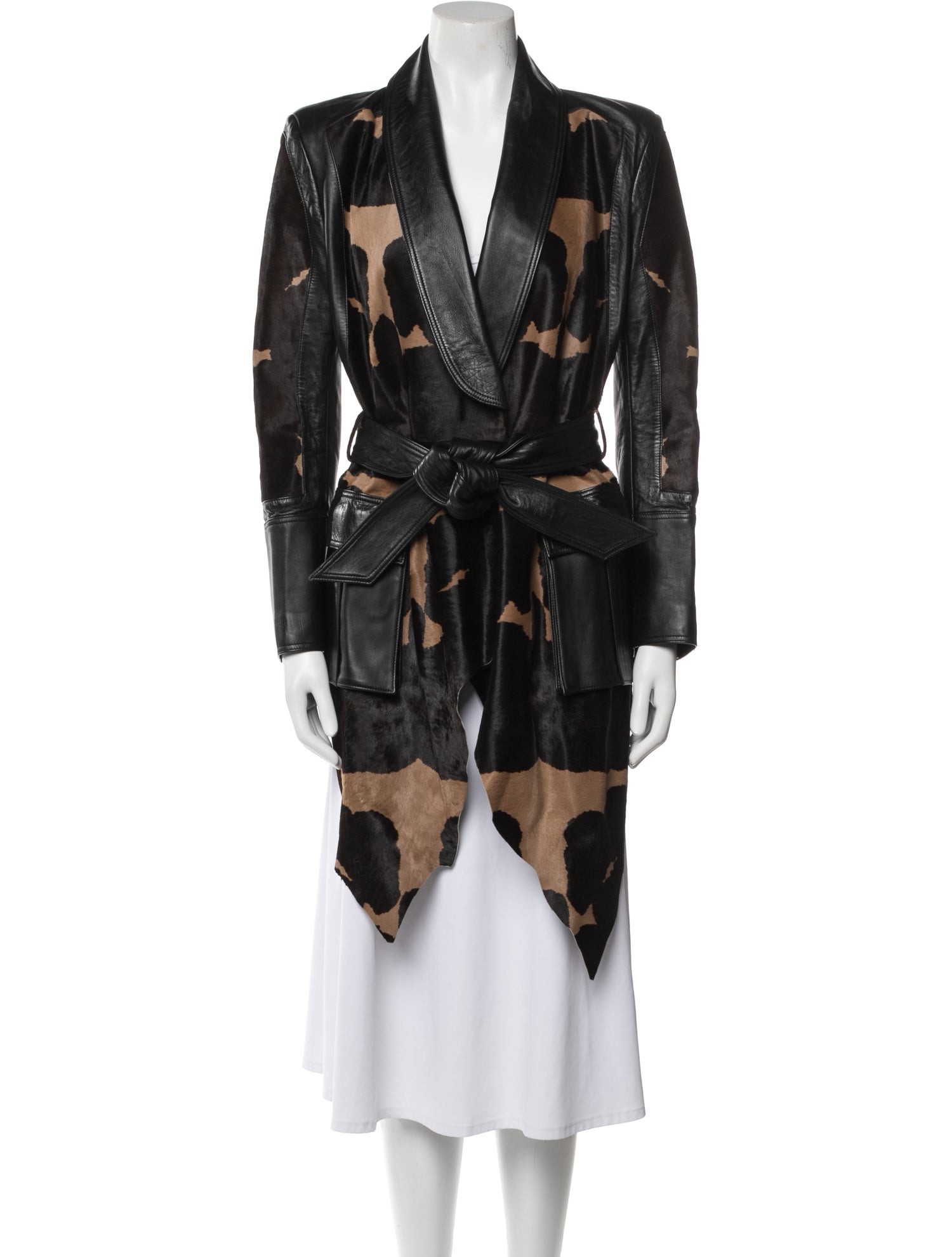 Balmain Calfskin Printed Coat