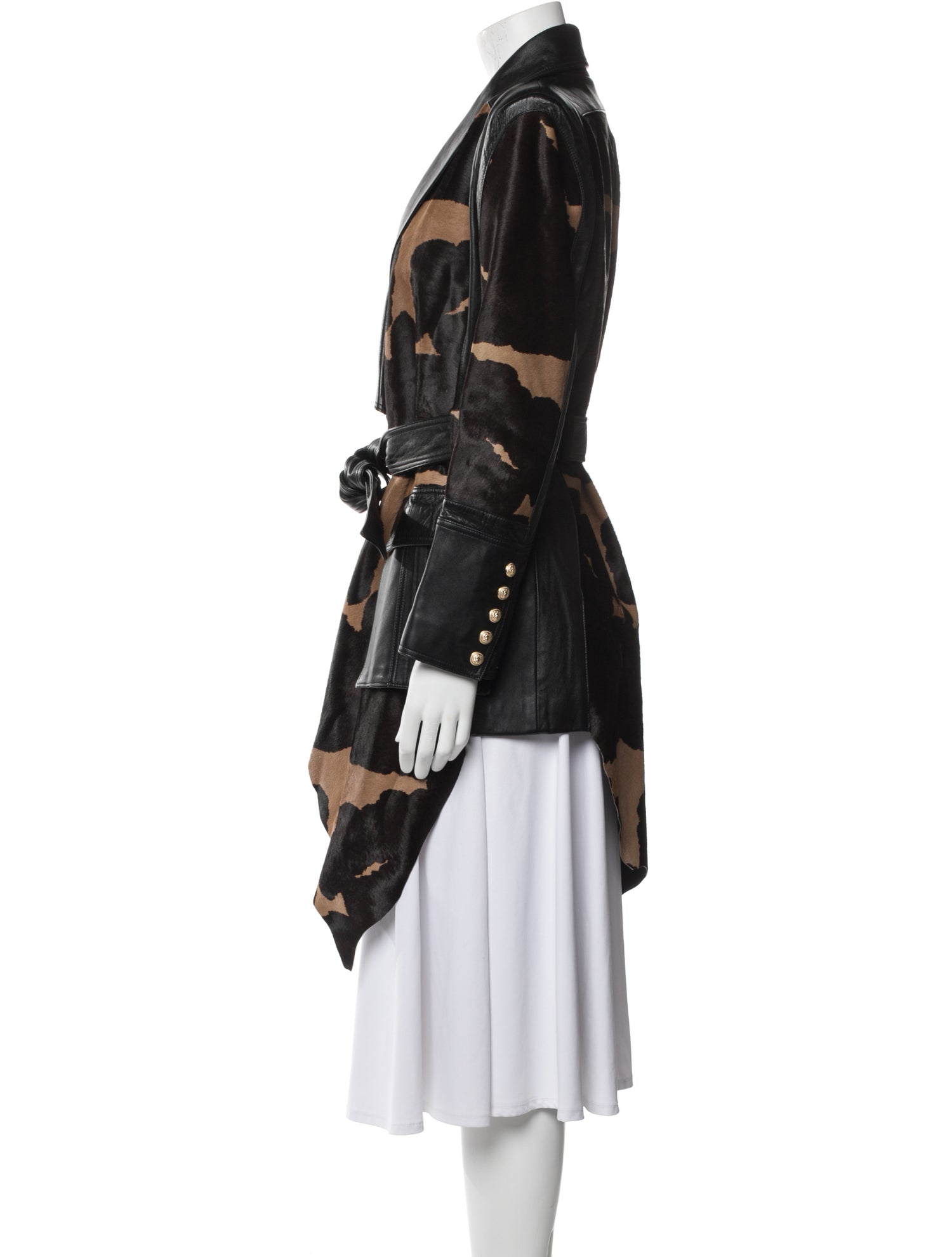 Balmain Calfskin Printed Coat